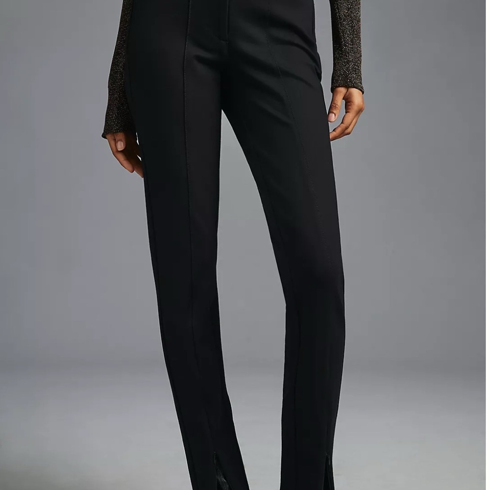 Anthropologie Maeve Ankle Zip Pants Black Size 10 Career Office - Picture 2 of 16